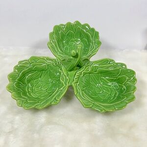 NEW John Derian x Target Tri Serving Bowl Green Artichoke Stoneware Serveware